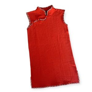 Shanghai Tang • Orange Wool Sleeveless Top • Size S